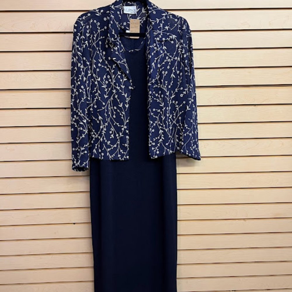 Vintage 80s Blue blouse with matching dress